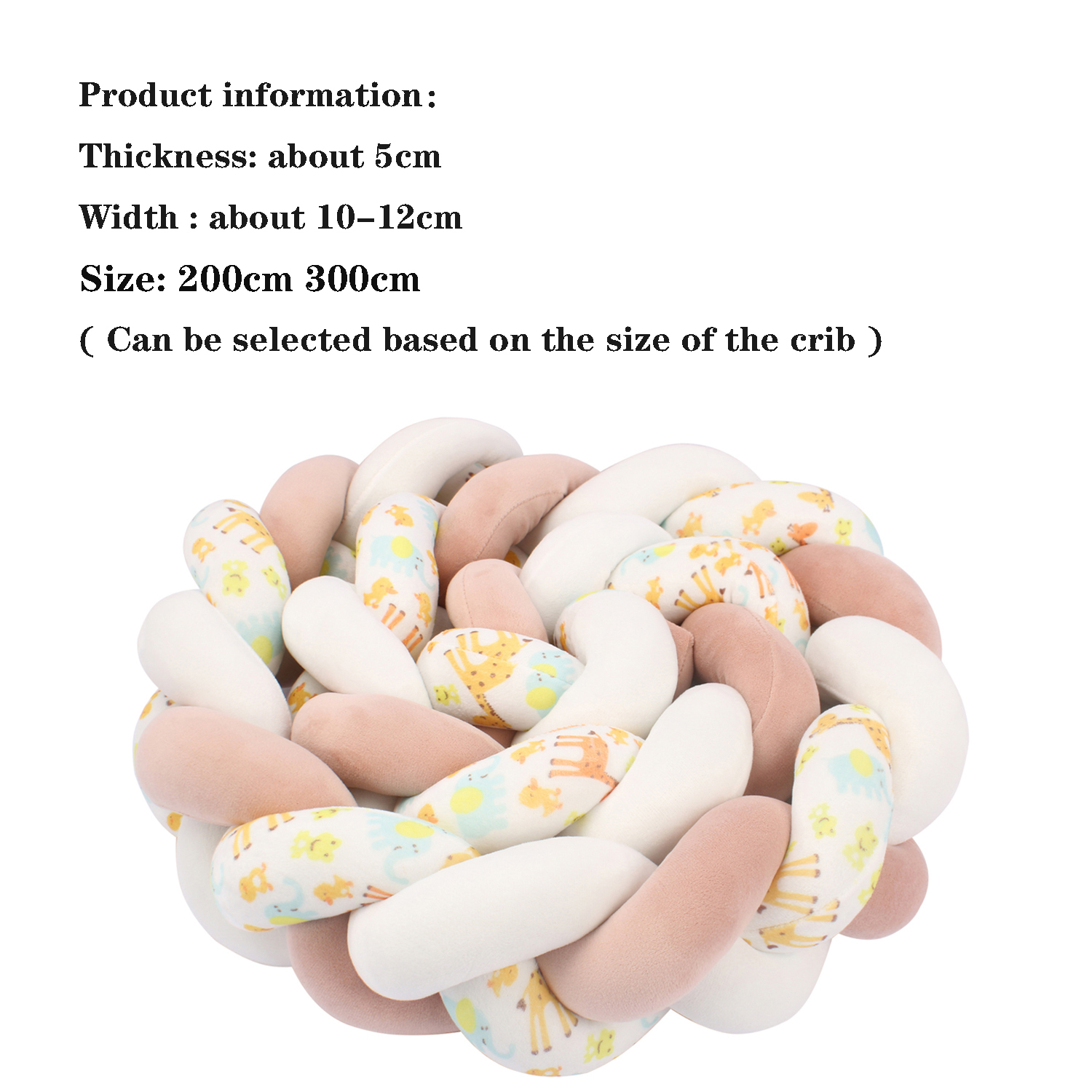 Parachoques para cama de bebé trenzado de 2M, Protector de cuna infantil, almohada de felpa, cojín, decoración anticolisión para habitación, novedad