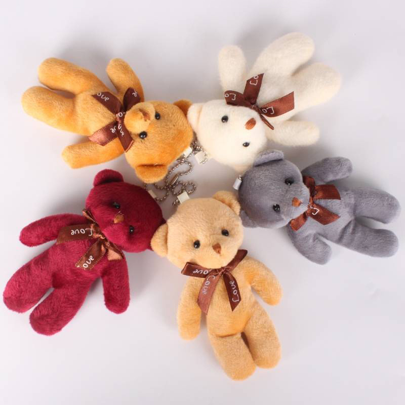 12Pcs/Lot Soft Stuffed Bear Plush Toys Mini Teddy Bear Dolls Toy Small Gifts Bag Pendant Teddy Doll