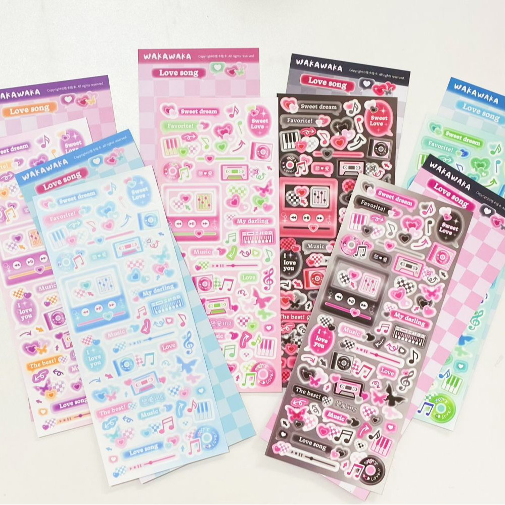 SCRAPBOOK เพลงสติกเกอร์ตกแต่งเกาหลี DIY โทรศัพท์กระเป๋าเดินทางรถจักรยานยนต์แล็ปท็อป Flakes Idol การ์ด Deco สติกเกอร์