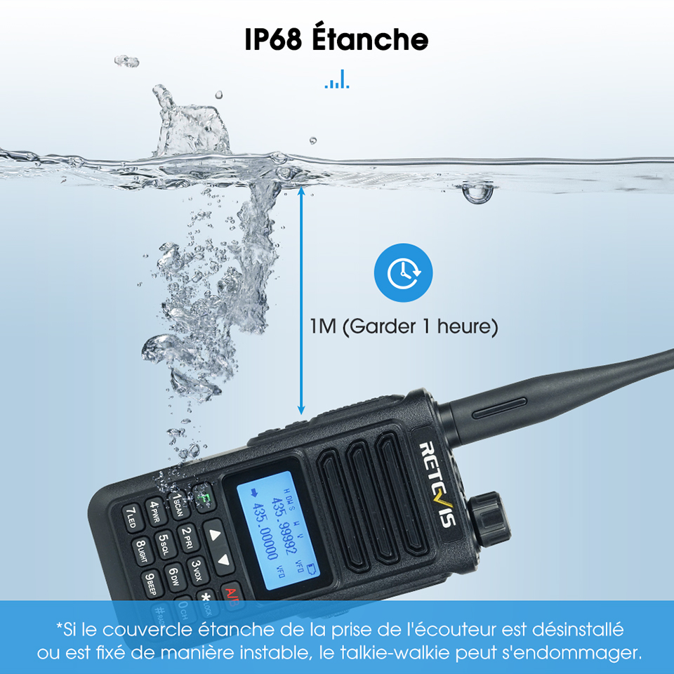 Retevis RA89 talkie walkie longue portée radio amateur professionnelle talkie-walkie Ham Radio Portable walkie talkie Transceiver IP68 étanche tolkie walkie