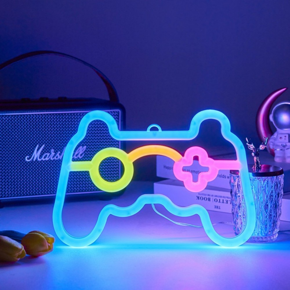 1PC USB LED-gameconsole neonlicht, gamecontroller-nachtlampje, geschikt voor gamekamers, feesten en wanddecoratie