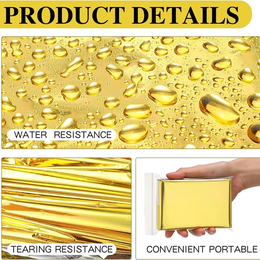 15-1Pcs Notfall Thermische Decke Falten Wasserdicht Winddicht Sonnenschirm Rettungs Decke Outdoor Überleben Erste Hilfe Camping Matte Pad