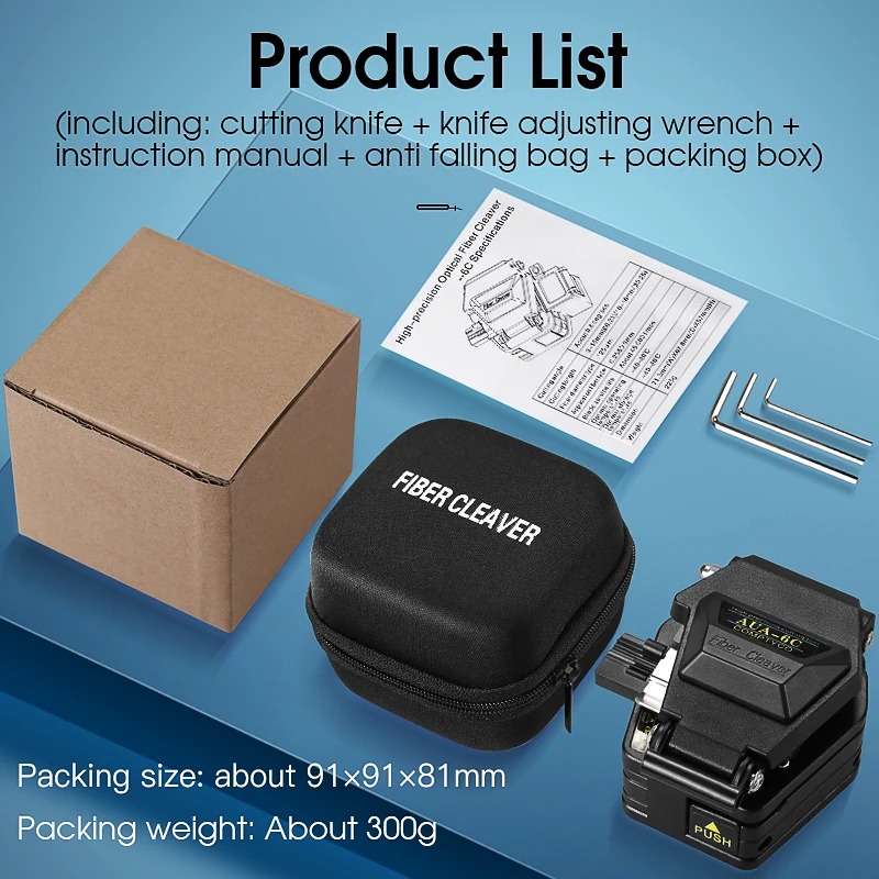 Cuchilla de corte de Cable de fibra de AUA-6C, herramientas de cuchillo de fibra óptica FTTT, cuchilla de alta precisión, hoja de 16 puntos