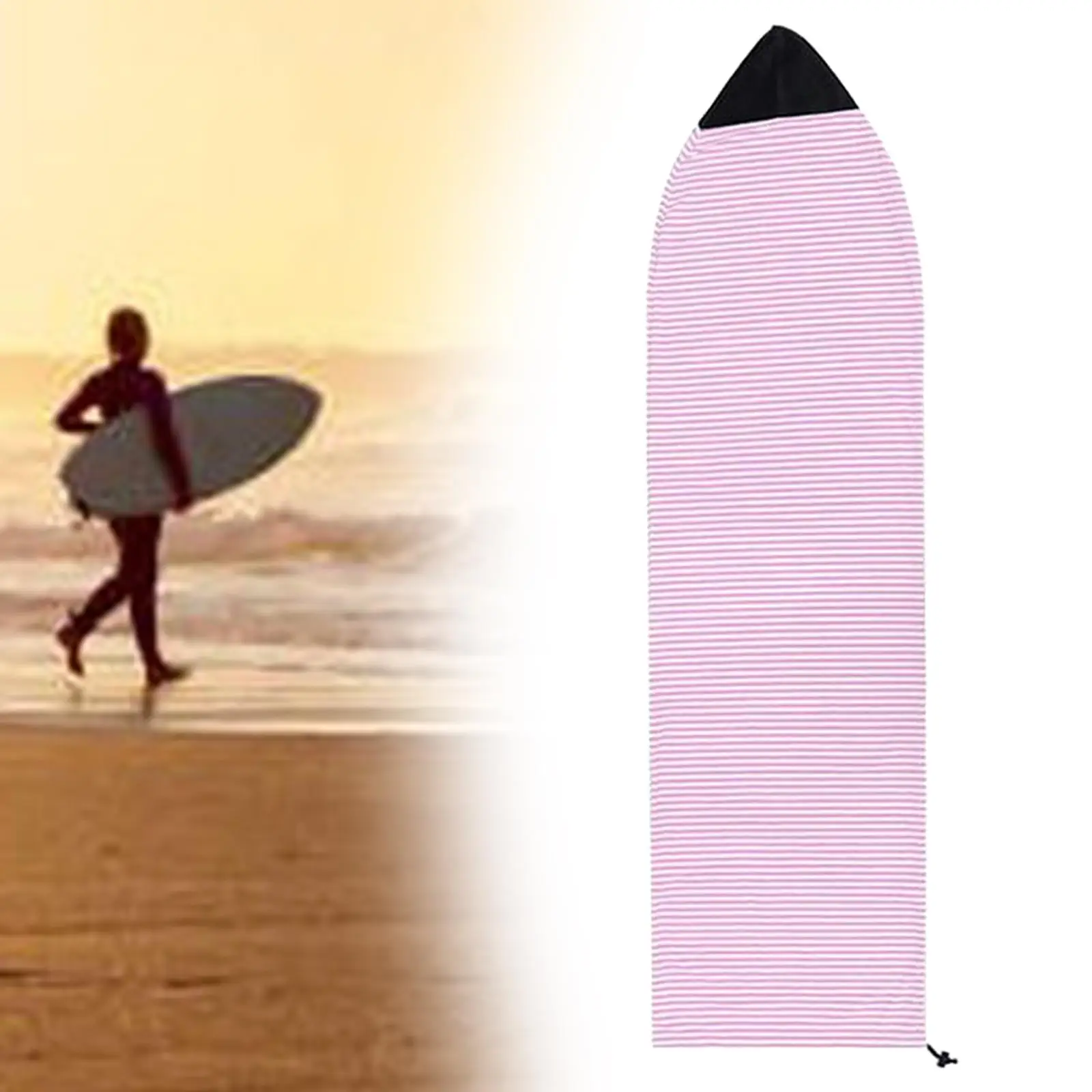 Striped Pattern Surfboard Sock Cover Stretch Protector Protective Board Bag Soft