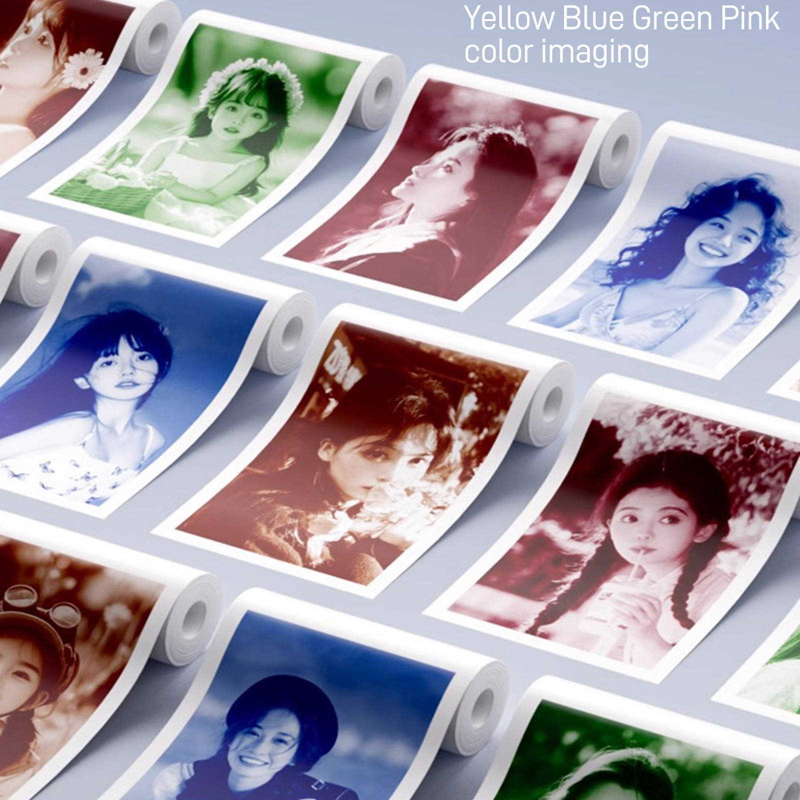 Papel térmico de 4 rollos de colores para impresión en color, para cámara de impresión instantánea, papeles de colores para niños sin impresión de tinta