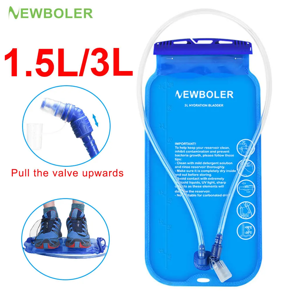 NEWBOLER-paquete de hidratación para depósito de agua, bolsa de almacenamiento sin BPA, 1,5 l, 2L, 3L, chaleco de hidratación para correr, mochila