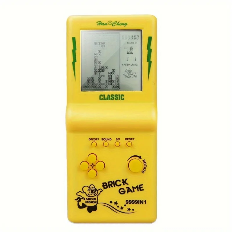 Vintage Brick Game Console Handheld Puzzle Games Nostalgic Retro Pocket Gaming Device Plastic Material Ideal for Teens and Adult