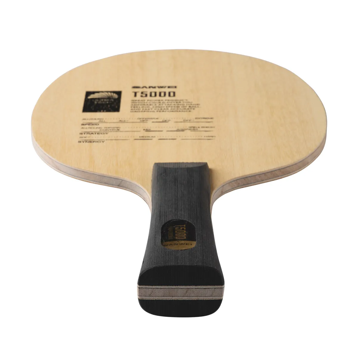 (Free Random Round Bag) SANWEI T5000 CARBON Table Tennis Blade Racket (5+2 Carbon) T-5000 Ping Pong Bat Paddle
