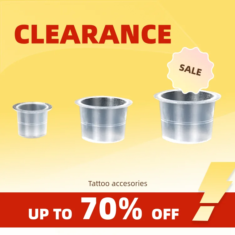 Clearance_100PCS Tasse d'encre de tatouage S M L jetable Microblading stable en plastique blanc pigment d'encre de maquillage Permanent support transparent Con
