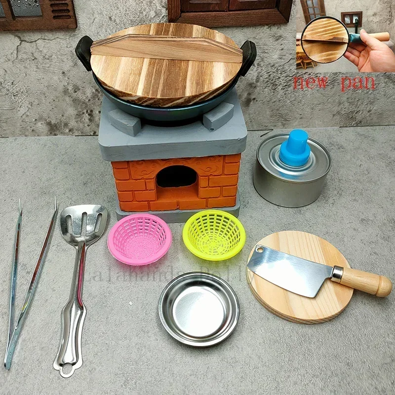 Mini muebles de cocina para casa de muñecas, casa de muñecas de modelos para juego completo, muebles de cocina, accesorios decorativos