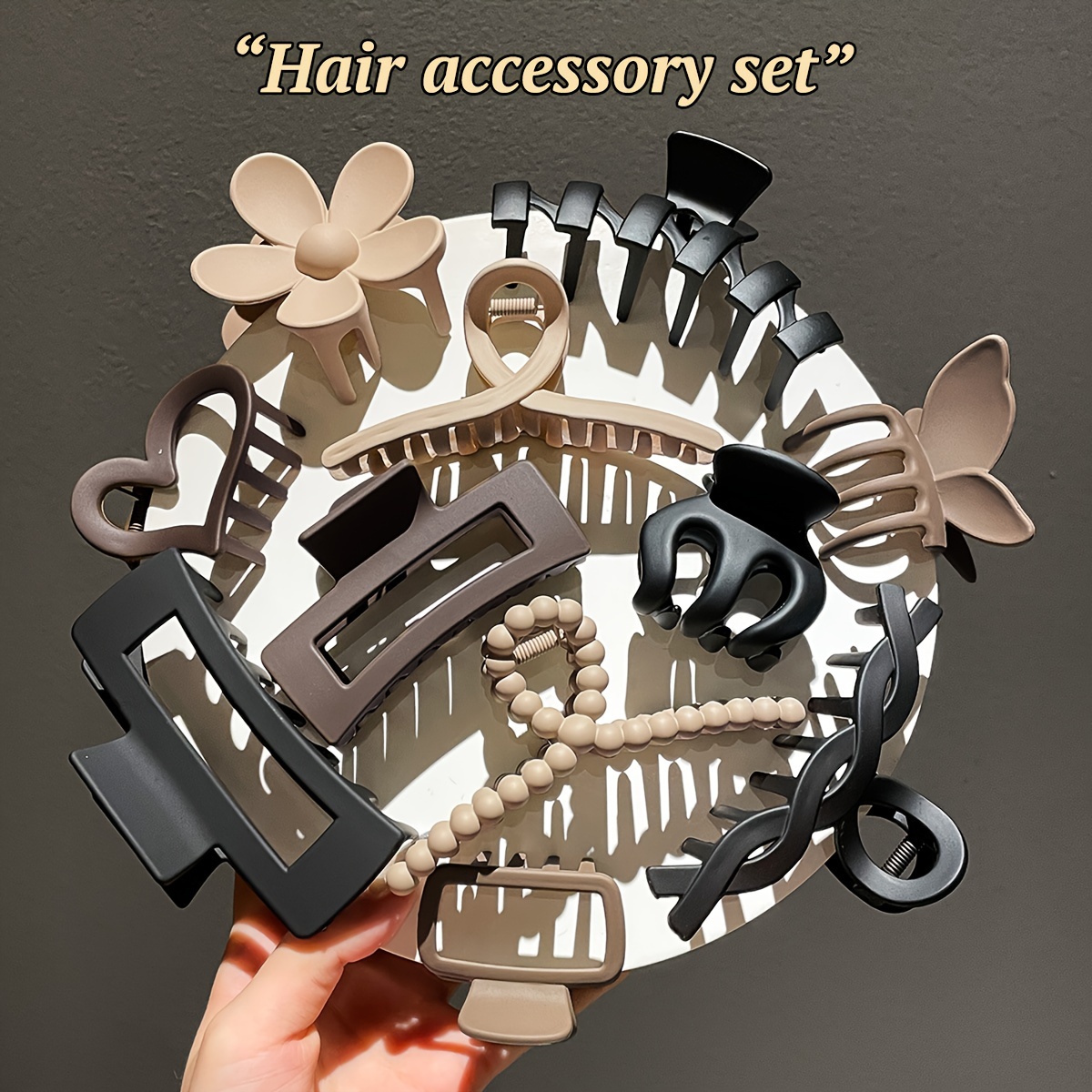 11pcs Women's High-end Frosted Clip Set Women's Back Head Hair Shark Clip Headwear