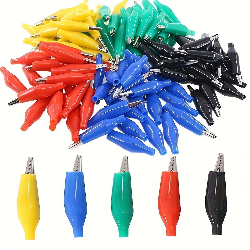 Grampo pequeno do jacaré, 5 cores, poder pequeno, segurança, ferro, instrumento, grampo, fixo, 28mm, 20pcs