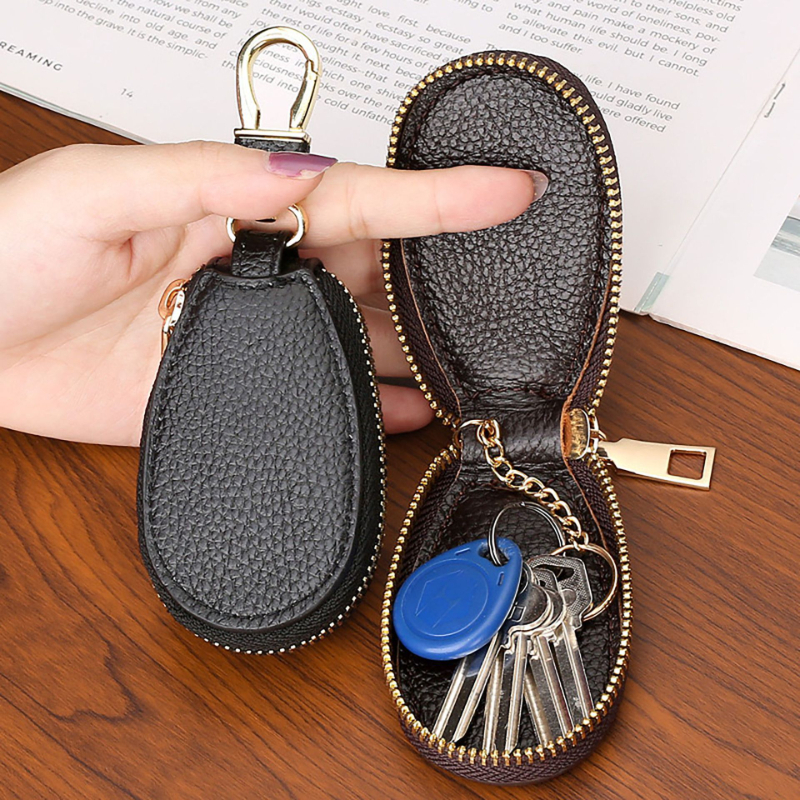 Bolsa para llaves de coche con hebilla de cintura, tarjetero para hombres y mujeres, almacenamiento universal, billetera compacta para el hogar.