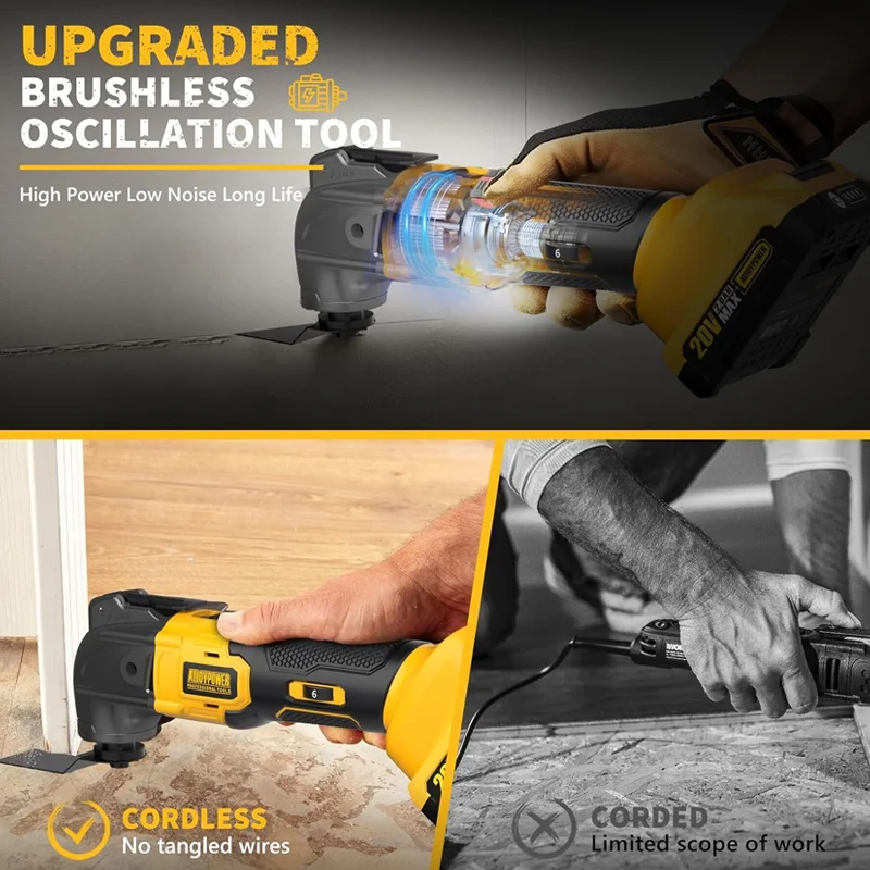 Dewalt 22000RPM Quick Release Oscillating Tool Brushless Multi functional Tool Renovator Electric trimmer Compatible for Dewalt