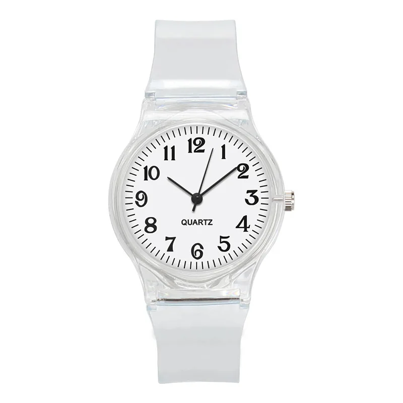 Reloj de cuarzo de gelatina de silicona para mujer, reloj de pulsera informal para mujer, reloj deportivo para estudiantes, Color caramelo transparente, moda de verano