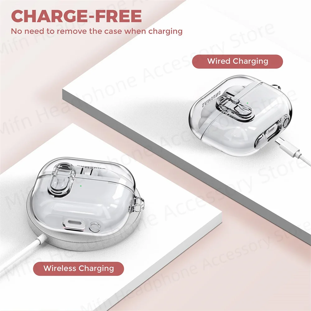 Transparent lock with cleaning kit Case for samsung galaxy buds 3/galaxy buds3 pro for Galaxy Buds 3 3Pro Charging Case 2024 New