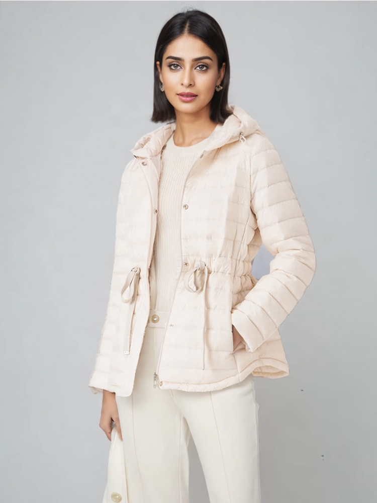 Damen Kapuze Herbst Daunen jacke Langarm Puffer Kurz jacke modische Kurz jacke