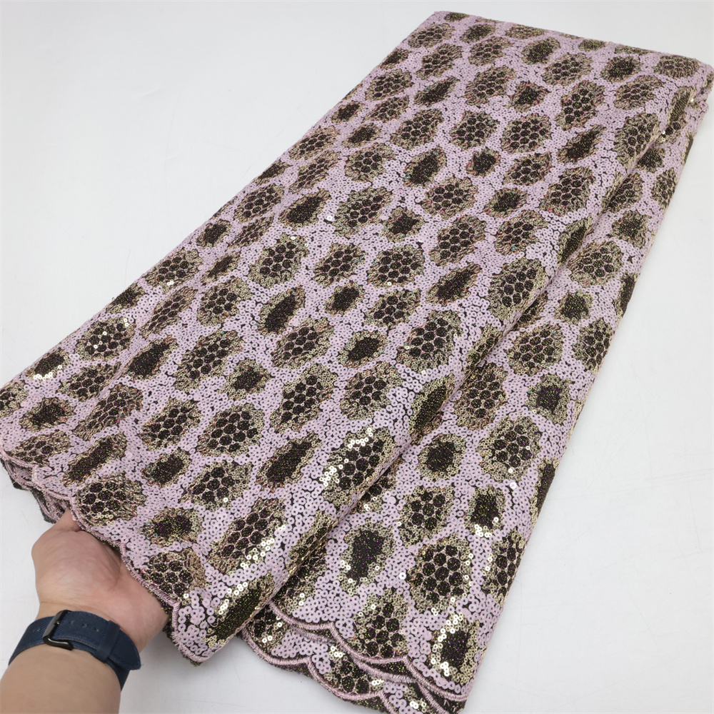 Sequenz Afrikanischer Spitzenstoff 5 Yards 2025, hochwertige Pailletten, nigerianische Hochzeit, Asoebi-Spitzenmaterial, Luxusstoffe für Kleid