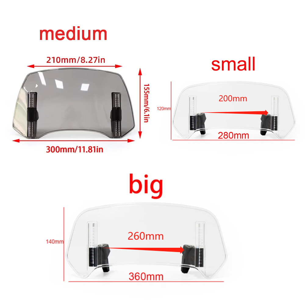 범용 오토바이 윈드실드 익스텐션, 조정 가능한 스포일러 클램프, 윈드스크린 디플렉터, BMW, 가와사키, 야마하, 혼다, 스즈키용