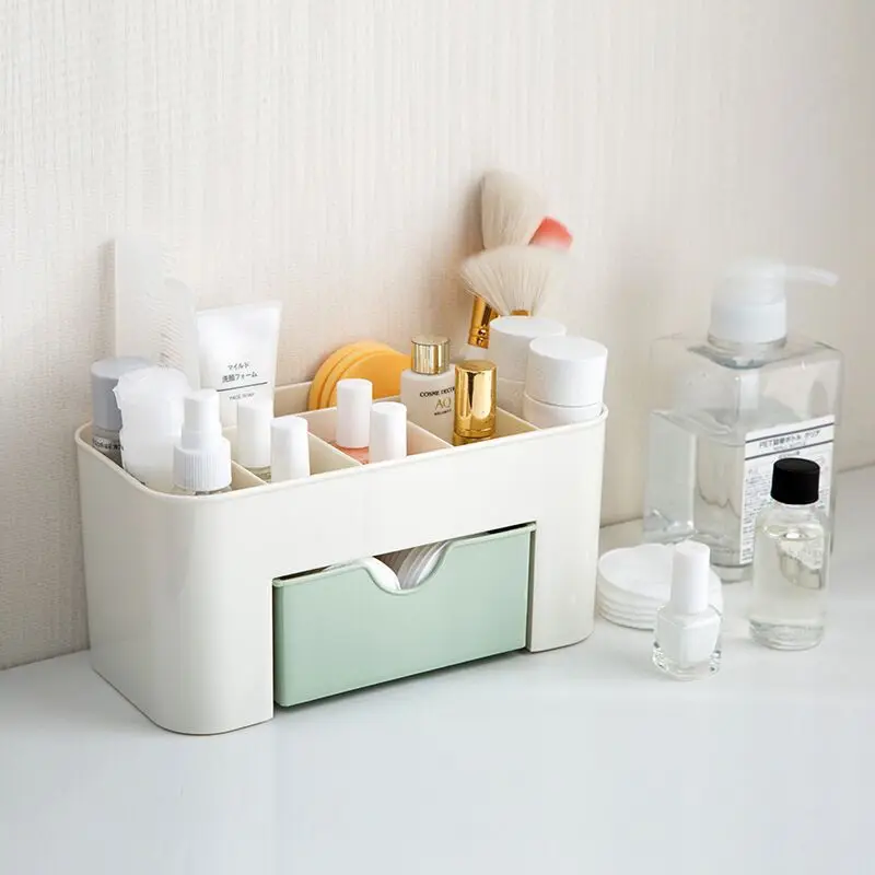 Make-up Organizer Aufbewahrung sbox mit Schublade Wattes täbchen Stick Aufbewahrung koffer Lippenstift Organizer Pinsel halter Make-up Acryl Kunststoff