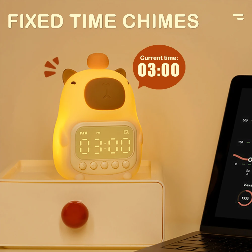 ความแปลกใหม่ Capybara Night Light สัตว์โคมไฟตั้งโต๊ะแบบชาร์จไฟได้เนอสเซอรี่ Nightlights สําหรับให้นมบุตรเด็กวัยหัดเดินตกแต่ง