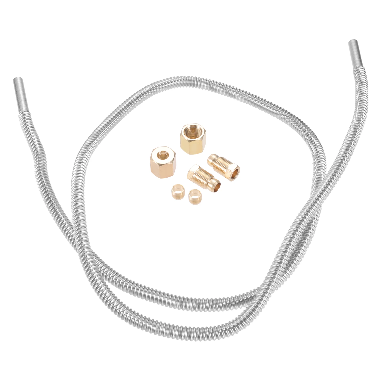 Tubo piloto de 1/4 "OD con accesorios, compresión de línea Flexible de acero inoxidable de 36 pulgadas, tuerca macho hembra M10x1, aparatos de Gas propano
