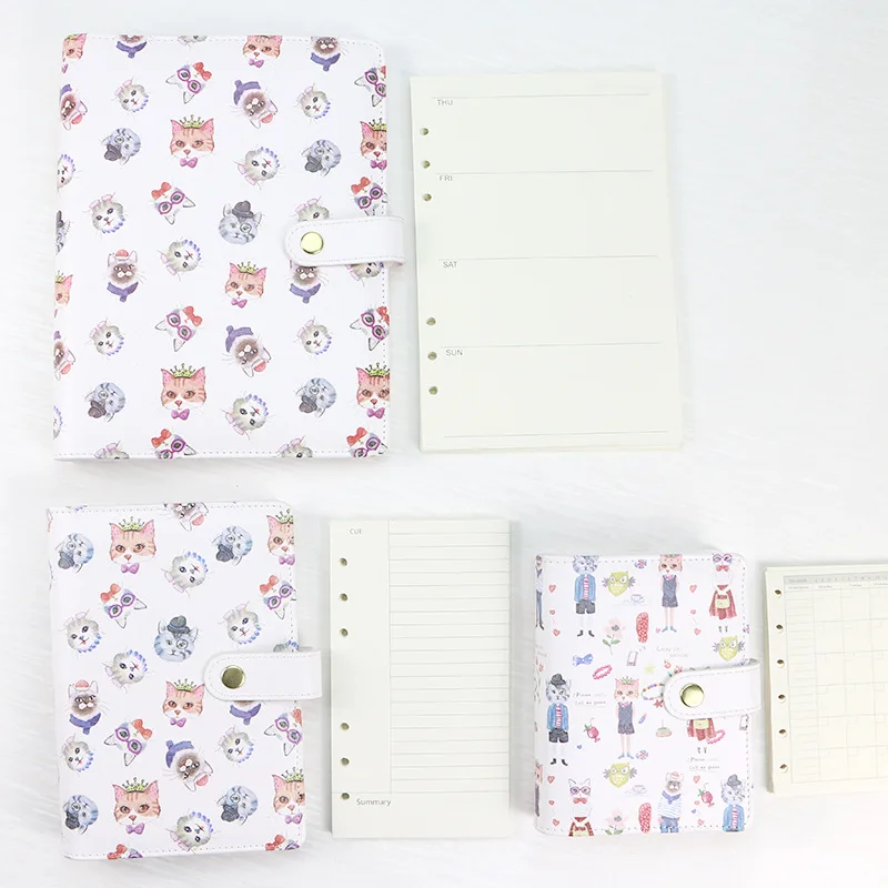 45 Stück A5 A6 A7 6-Ring-Notizbuch für lose Blätter, Nachfüllbinder, Innenseite, Budget, wöchentlich, monatlich, To-Do-Linie, Punktgitter, Papier, Schreibwaren