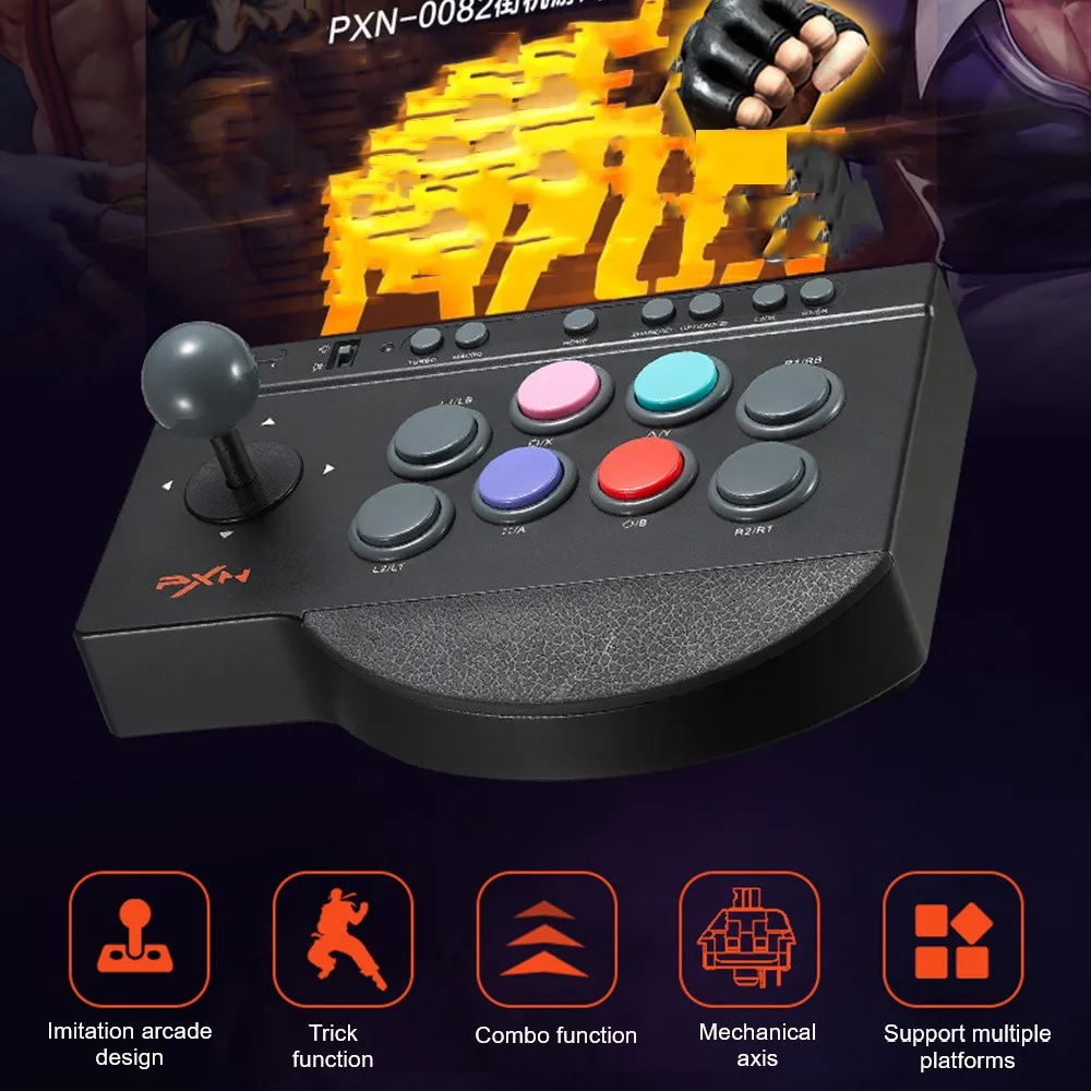 Street Fighter Joystick Controller for PC PS4/PS3/Xbox One/Switch/Android TV Arcade Fighting Game Fight Stick PXN 0082 USB