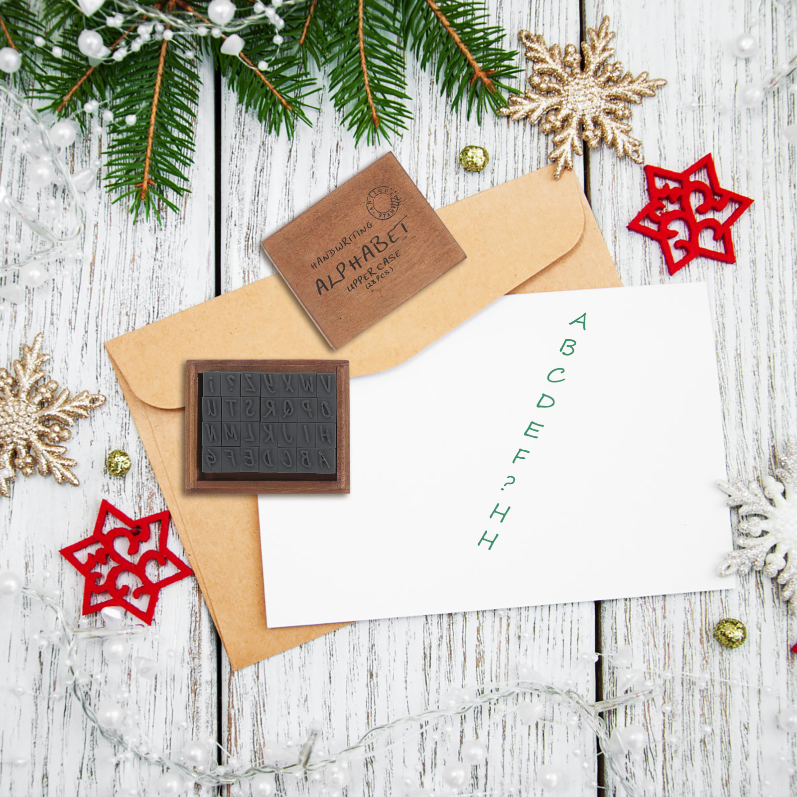 สมุดภาพ Vintage Letter Seal แสตมป์งานฝีมือไม้ขนาดเล็กสําหรับ Clay Scrapbooking ไม้