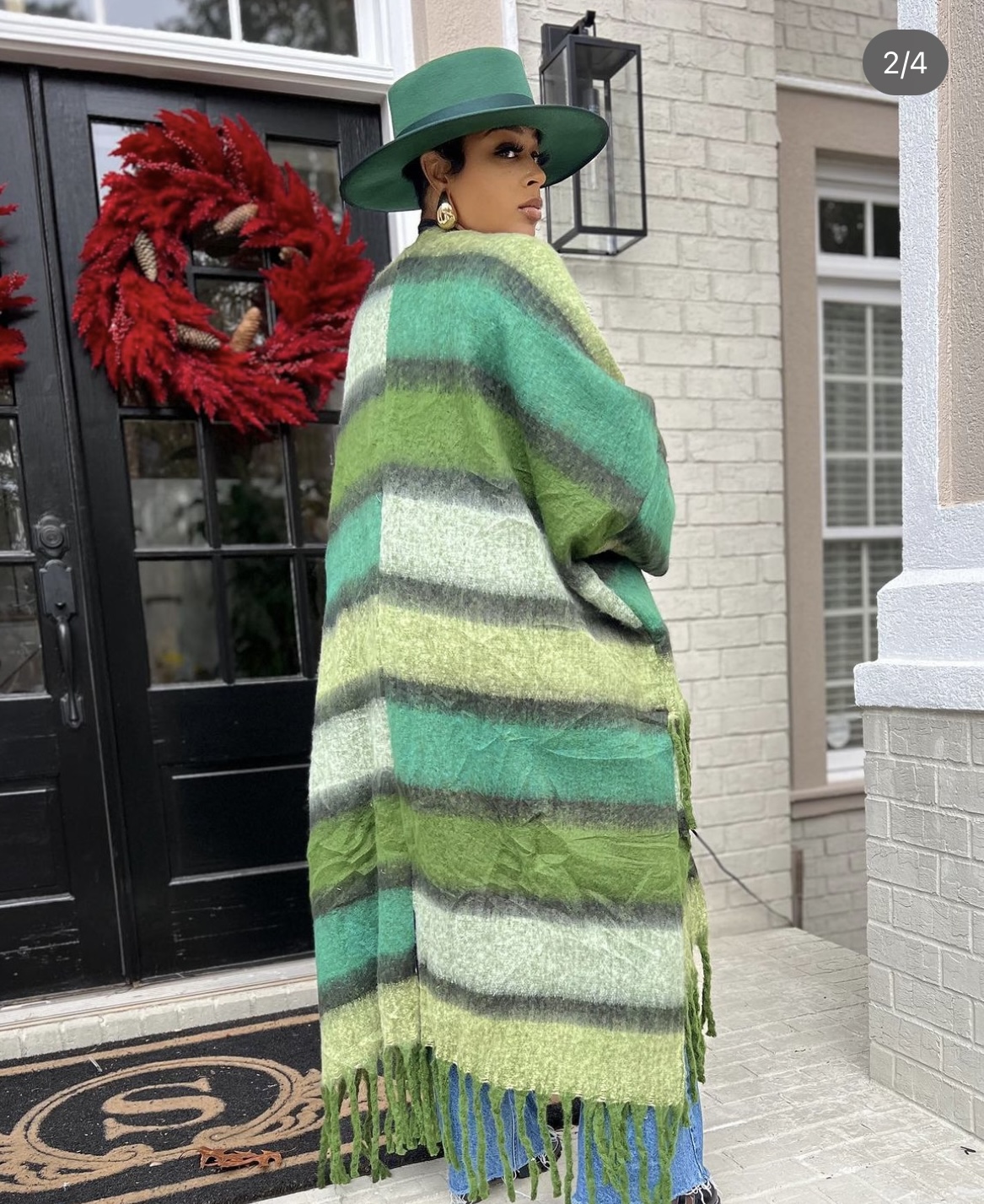 Suéter con estampado de moda para mujer, cárdigans largos y difusos, ropa de calle de talla grande africana, Kimonos sueltos cálidos para vacaciones de Navidad, Invierno