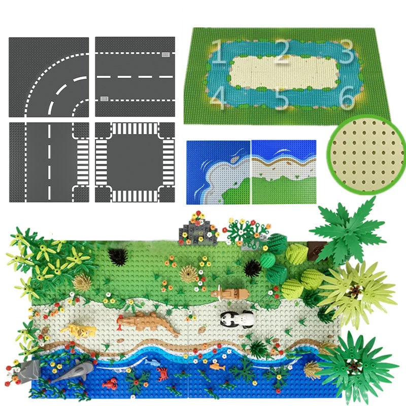 32x32 32 pontos clássico bloco de construção placa base cidade vista tráfego estrada figuras brinquedos construção tijolos pontos placas base plástico