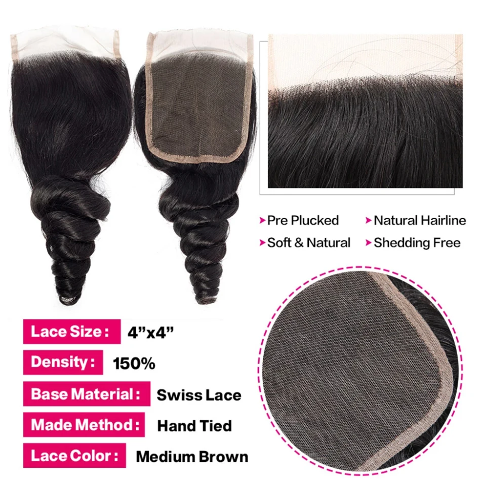 12a birmanês onda solta pacotes com 13x4 laço frontal 100% remy cabelo humano onda solta pacotes com fechamento 4x4 preto natural