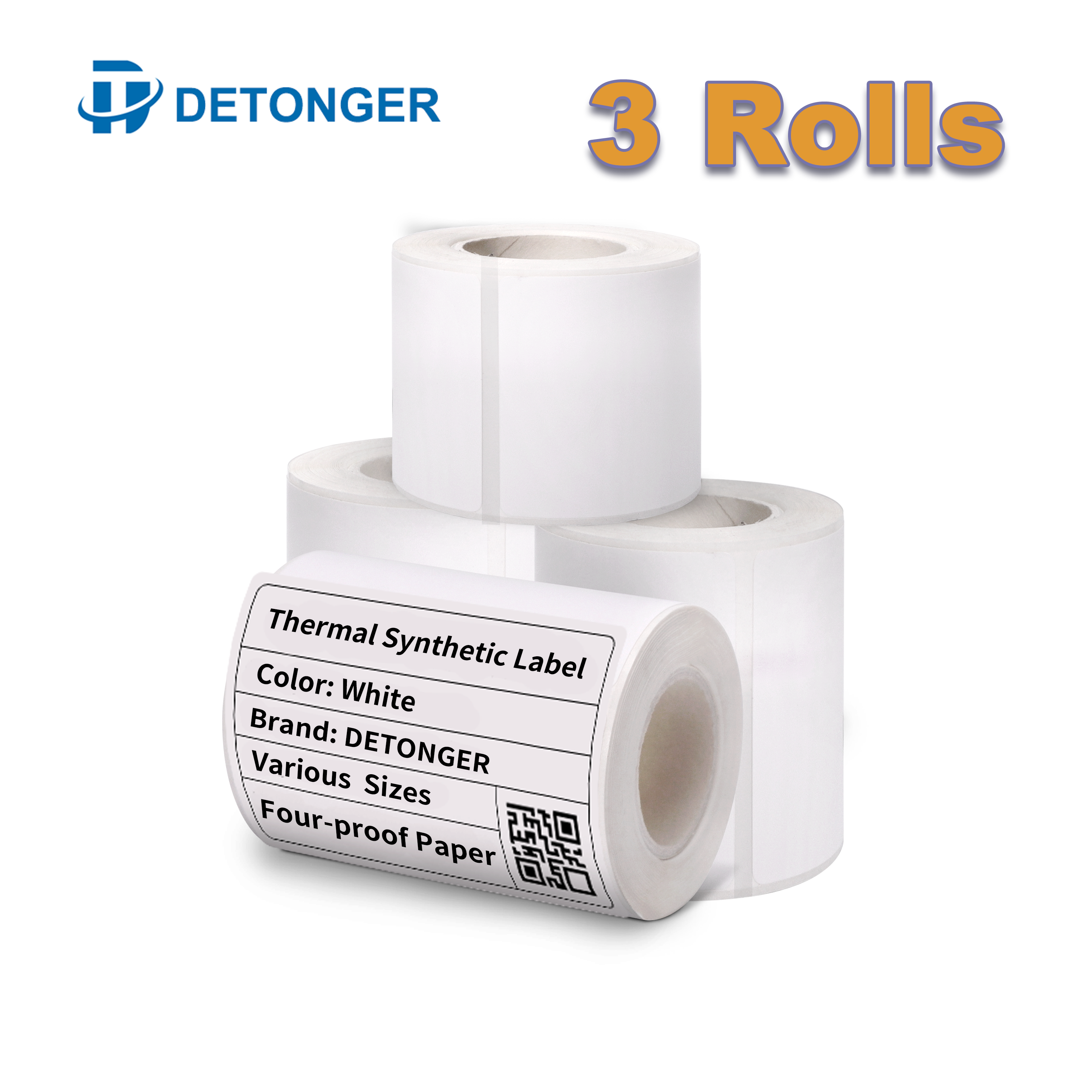 Termiczne etykiety samoprzylepne do DETONGER P1 DP23 DP30 DP80 3 rolki wodoodporna olejoodporna naklejka odporna na rozdarcia