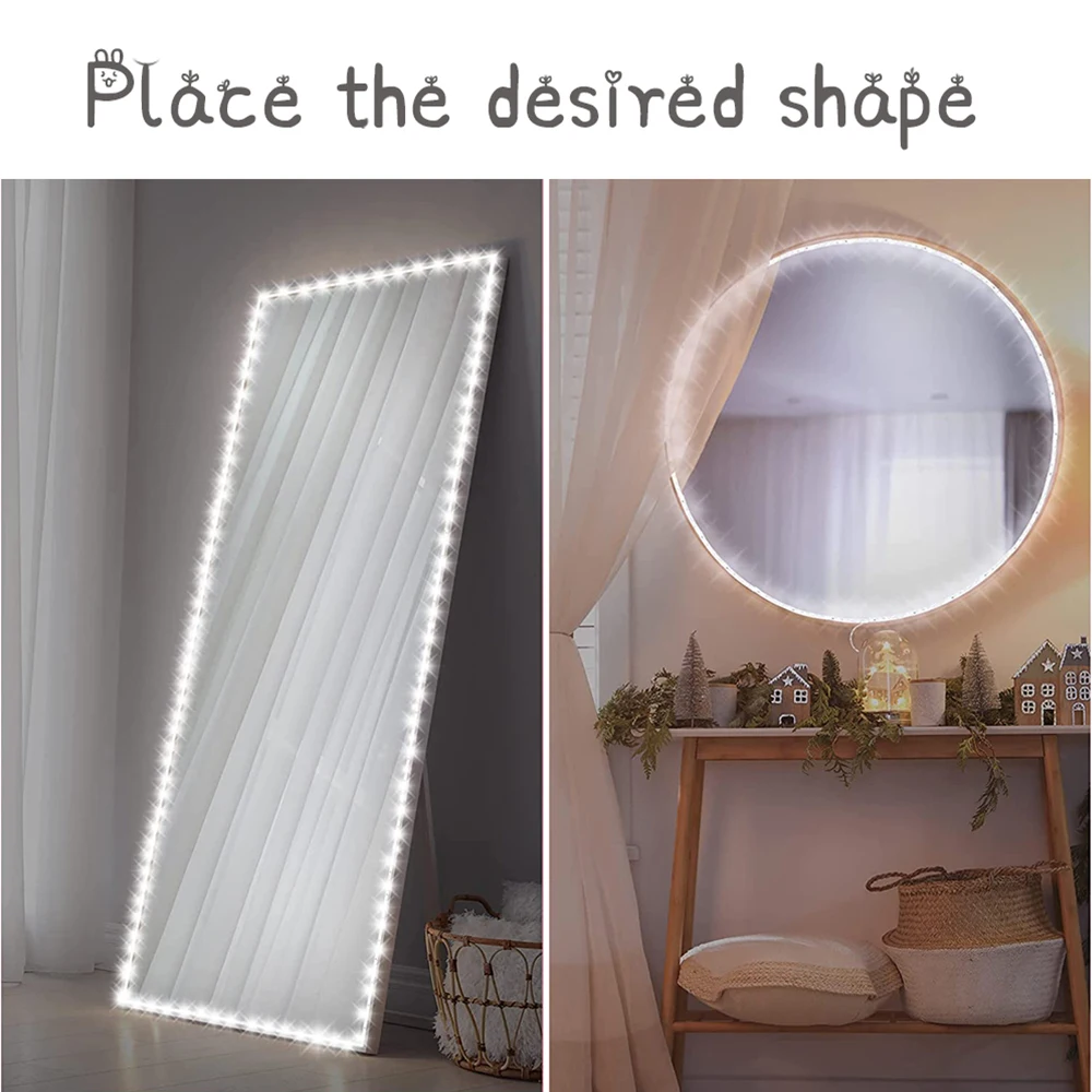 Kit de luces Led para espejo de tocador, luz de maquillaje regulable, luces para espejo de baño, tira de luces LED USB, lámpara de maquillaje para tocador, 5M