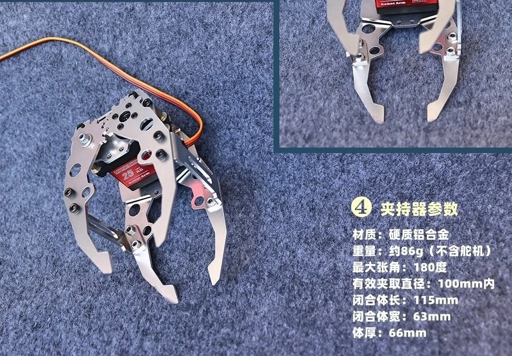 Handklauenklemme aus Metall mit mechanischem Greifer und MG996r-Servo-Lenkmotor für Multi Dof Roboterarm-Kit