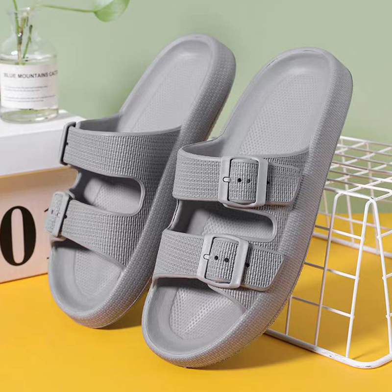 Weiche Sohle Hause Hausschuhe Männer Sommer Einstellbare Schnalle Rutschfeste Strand Flip-Flops Mann Bequeme Dicke Unterseite Plattform Sandalen