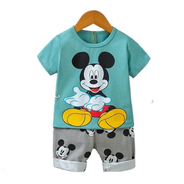 Pantaloncini t-shirt estivi per cartoni animati Set per bambini t-shirt in cotone pantaloni per il tempo libero ragazzi e ragazze vestiti per bambini Casual 2 pezzi