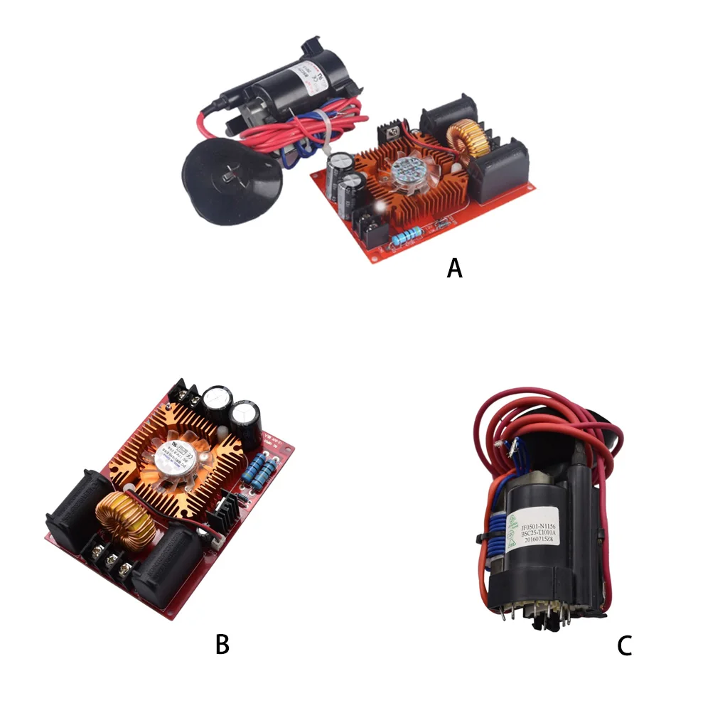 250W DC 12-30V ZVS Coil Flyback Driver Module Ignition Coil Induction Driver Board High Voltage Generator Tool Kit with Fans