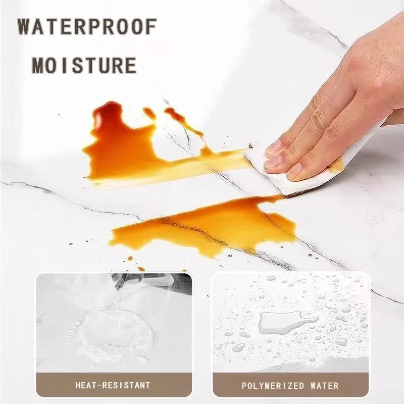 Adesivo de parede à prova d'água e antiincrustante, papel de parede autoadesivo, 1 rolo de espuma grossa, mármore, para quarto e sala de estar