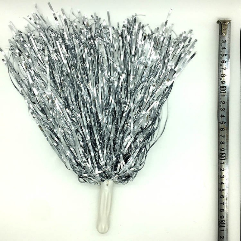 子供と大人のためのチアリーディングポンポン、退色しないメタリックストリーマーのポンポン、チアリーダーハンドフラワー、ダンスチームスポーツ、1個