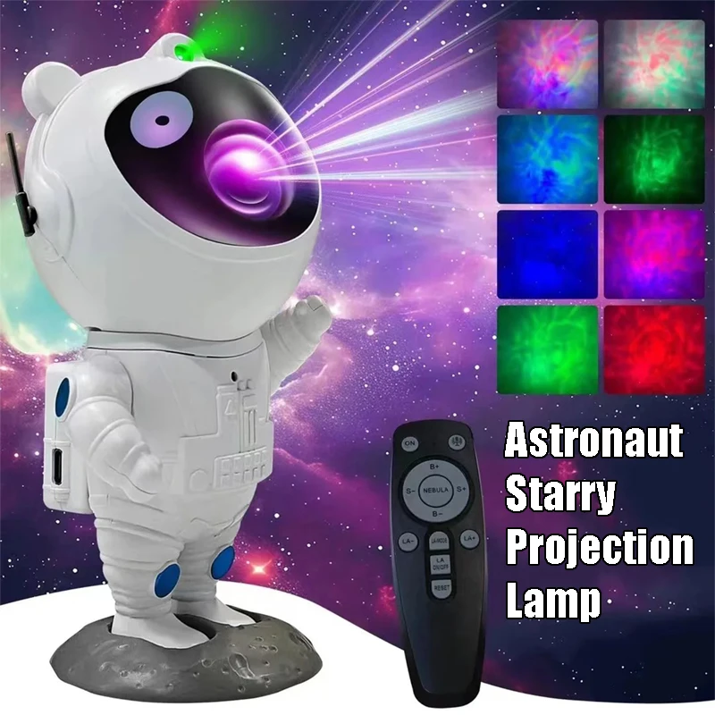 LED Astronaut Sternenprojektor Licht Musikwiedergabe USB Plug-in Bluetooth Lautsprecher Projektorlampe für Schlafzimmer Urlaubsdekorationen