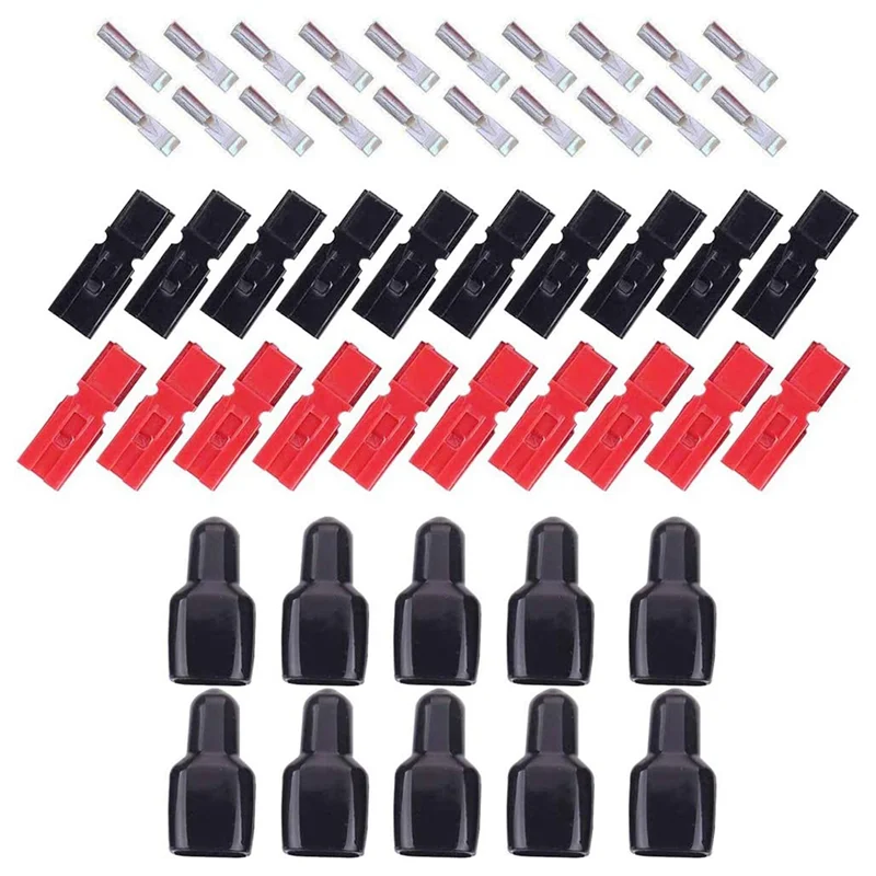10 Pair 30A 600V Power Connectors Accessories with Insulation Cover for Anderson Powerpole Interlocking Plug Terminals
