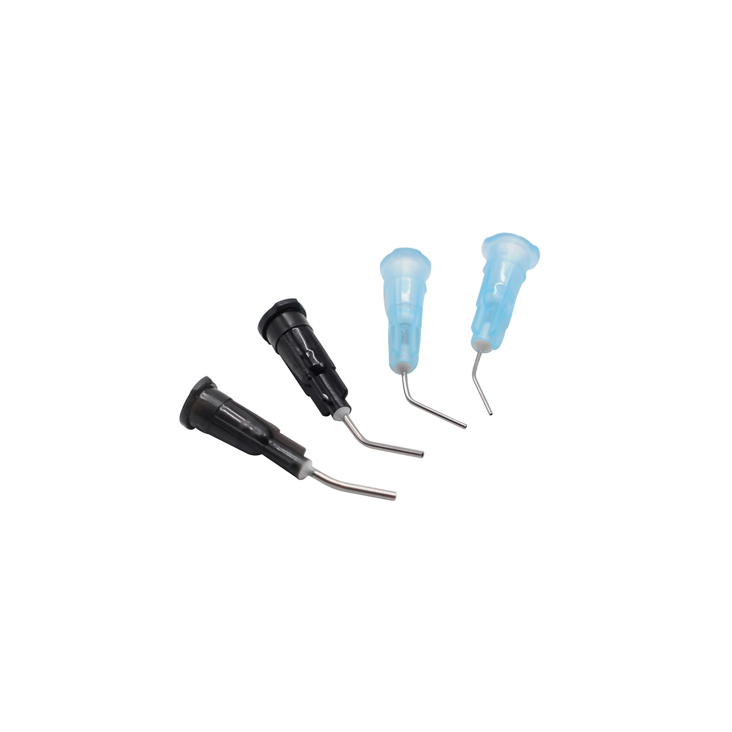 Pontas de agulha de irrigação dentária, 100 peças, 4 tamanhos para selante de fluxo de resina compuesta, ferramentas de odontologia azul/preto