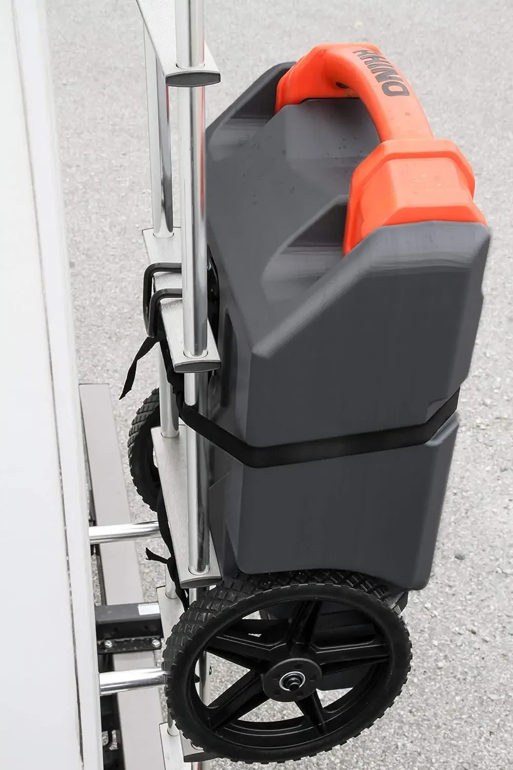 Camco Rhino 36-Gallon Camper / RV Portable Waste Tank - Features Large Heavy-Duty No-Flat Wheels & Built-In Gate Valve