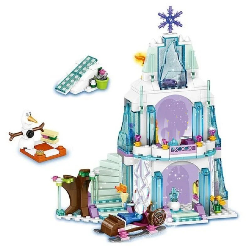 Disney Frozen Dream Princess Elsa ปราสาทน้ําแข็งเจ้าหญิง Magic Castle ชุด Building Blocks ของขวัญของเล่น