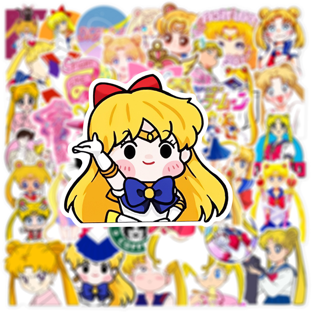 10/30/50 Stück Japan Cartoom Sailor Moon Anime Aufkleber Aufkleber Kinderspielzeug DIY Briefpapier Gepäck Helm Ästhetische Dekoration Aufkleber