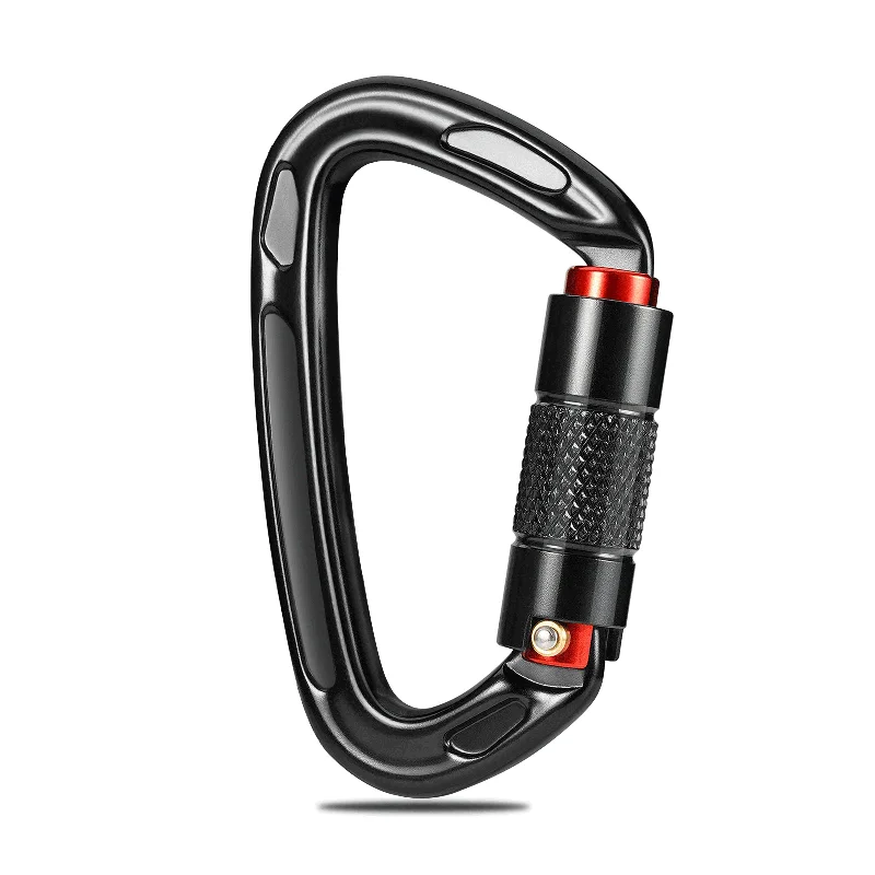 24KN Khóa Leo Núi Carabiner Hình Chữ D Leo Núi Ngoài Trời Thám Hiểm Hang Động Đá Khóa Bảo Mật An Toàn Chủ Vít Móc