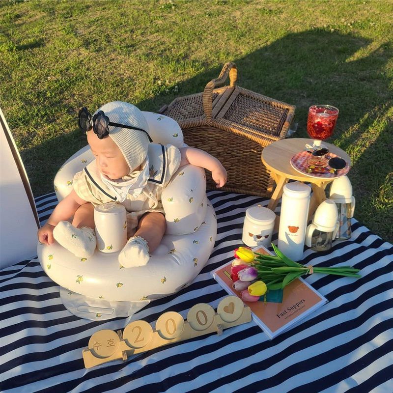 Inflatable เด็กที่นั่งโซฟาสตูลห้องน้ําเด็กพักผ่อนเก้าอี้พับเด็ก Feeding เก้าอี้รับประทานอาหารการเรียนรู้นั่งที่นั่ง