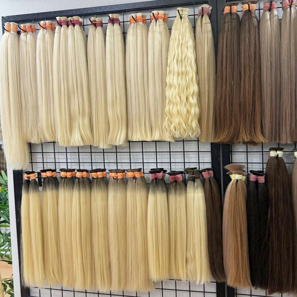 Shinehair Groothandel Recht Menselijk Haar Bulk 100% Echt Menselijk Haar Extensions Hoogtepunt 16A Natuurlijk Zwart Haar Bundel Blond 613