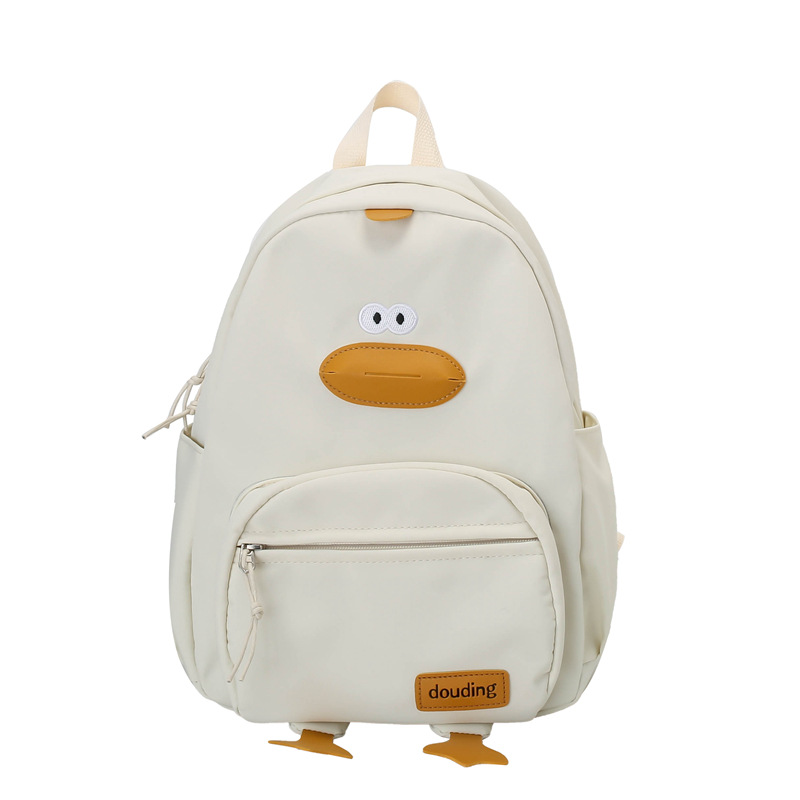 Kindergarten School Bag Cartoon Cute Duckling Burden Reduction Backpack Boys and Girls Campus Canvas Backpack